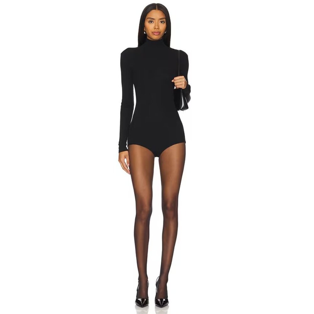SEROYA Rei Knit Romper in Black